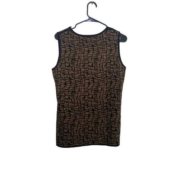 Exclusively Misook Brown Sleeveless Leopard Print Shell Tank Top Size Medium - Picture 5 of 5